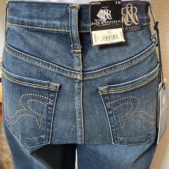 Rock & Republic Kendra Curvy Boot Cut Denim Jeans Size 8 - Picture 6 of 9